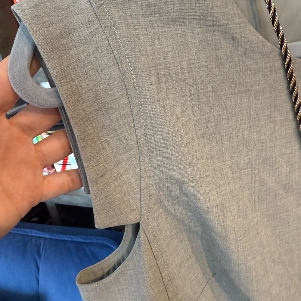 Classy J. Crew Like New Wool Classic Gray Cap Sleeve Dress with Pockets - Picture 8 of 11